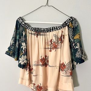 Free People floral off the shoulder crop blouse - XS